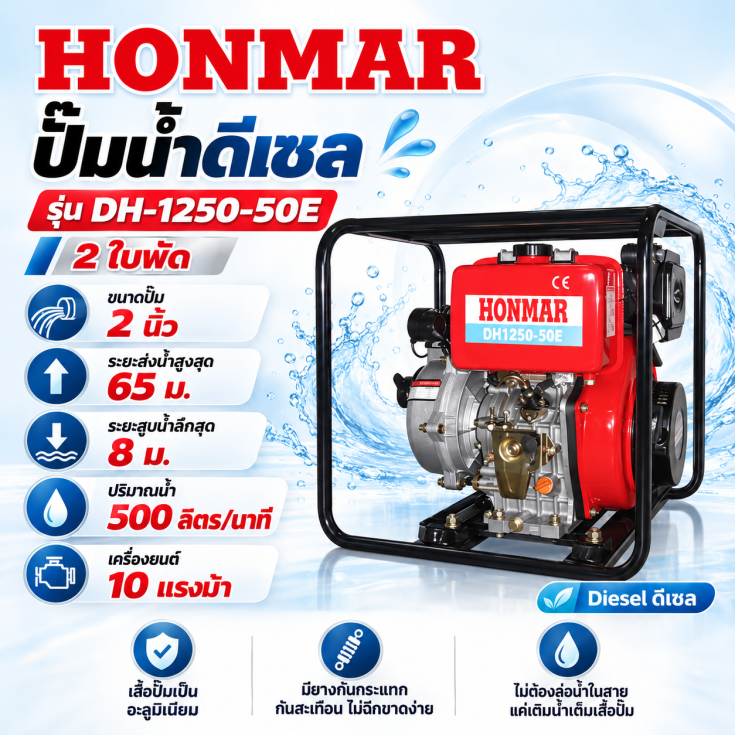 เครื่องสูบน้ำดีเซล DH1250-50E
